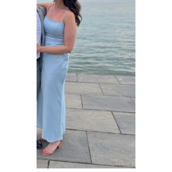 powder blue size L park and fifth maxine dress bridesmaid dress - Picture 2 of 3